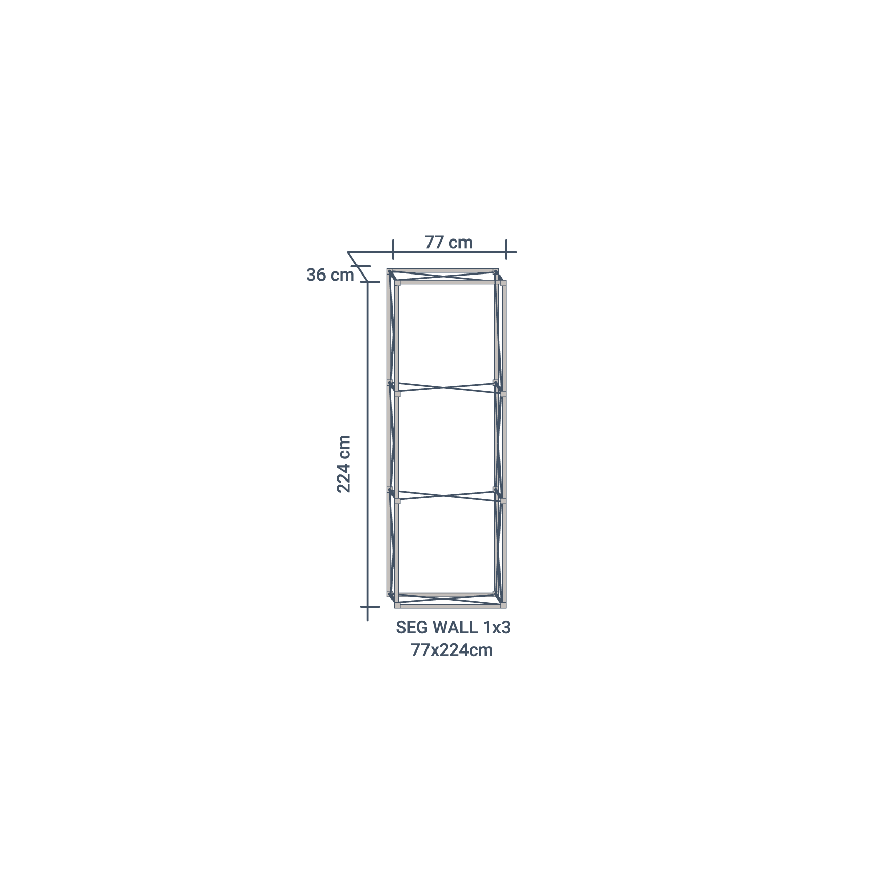 Seg Wall 1x3m (77x224cm)