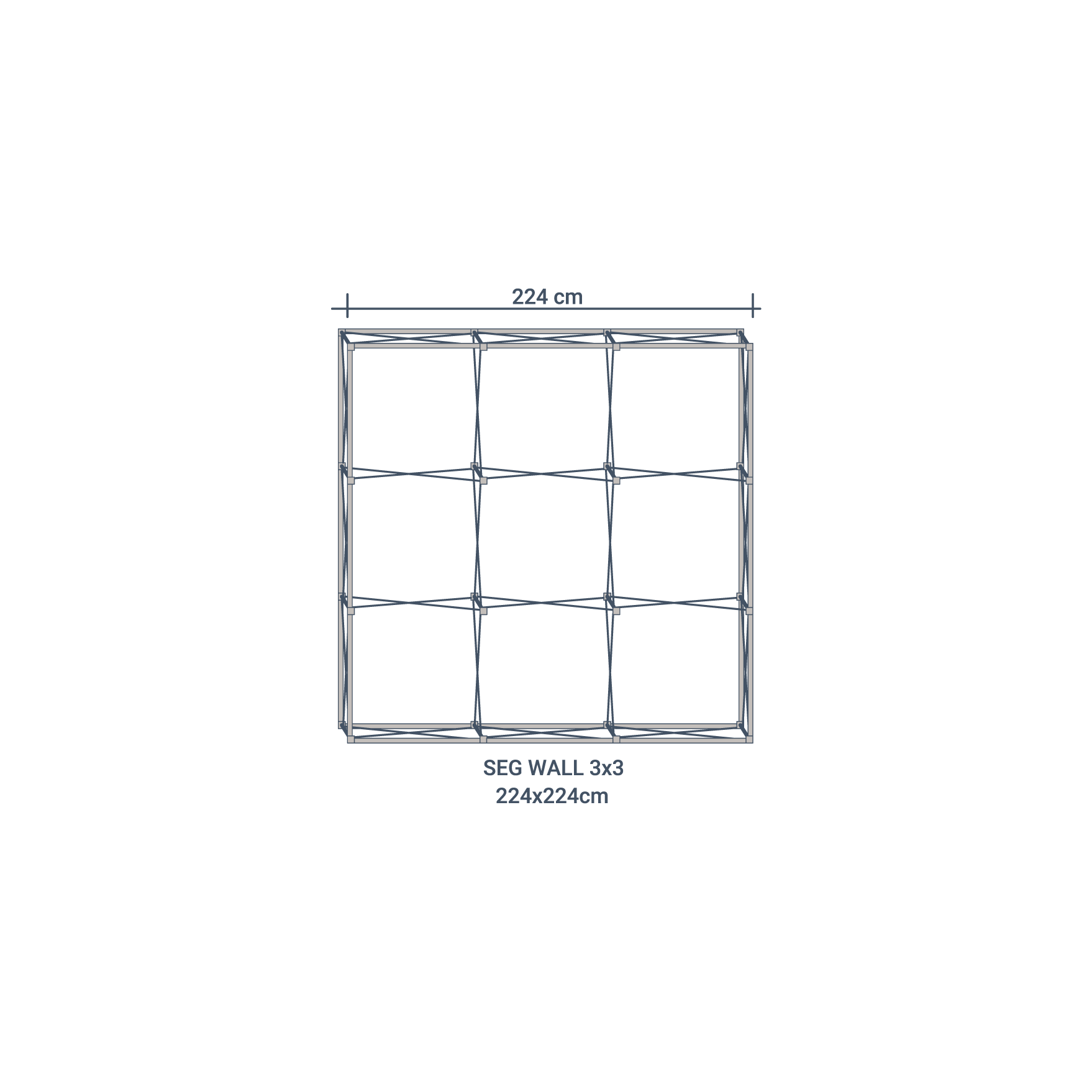 Seg Wall 3x3m (224x224cm)