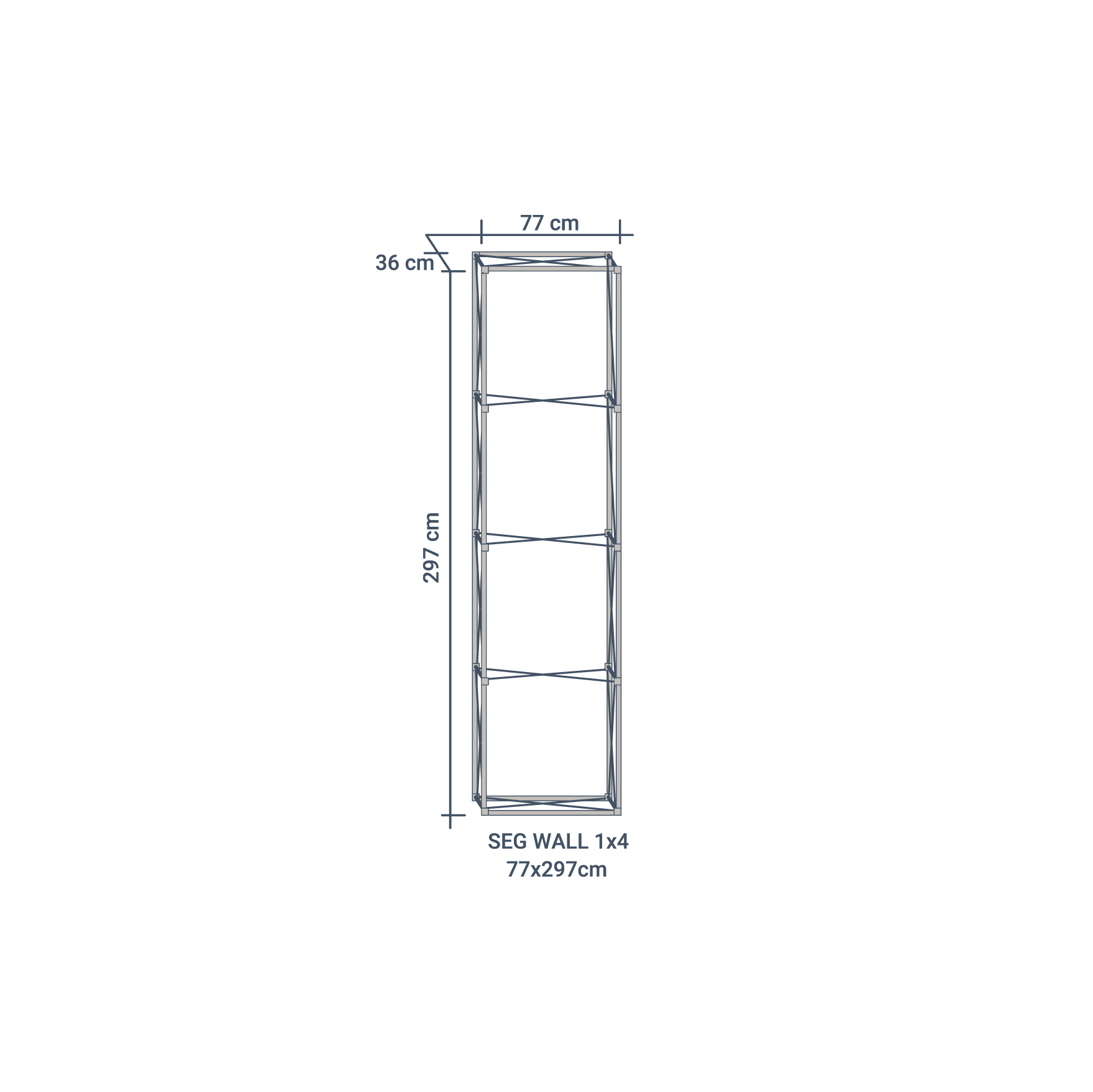 Seg Wall 1x4m (77x297cm)